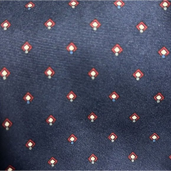 Vintage Christian Dior Blue Geometric  Mens Neck Tie Designer USA All Silk - Picture 8 of 11